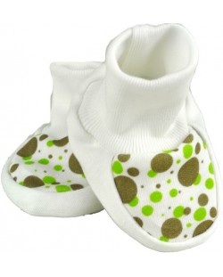 Бебешки обувки For Babies - Зелени точки, 0+ месеца