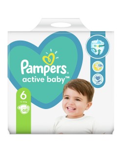 Бебешки пелени Pampers - Active Baby 6, 68 броя 