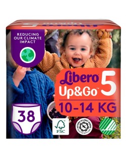 Бебешки пелени гащи Libero Up&Go – Jumbo 5 (10-14 kg), 38 броя