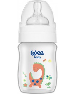 Бебешко шише Wee Baby Classic Plus, 150 ml, бял с динозавър