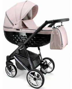 Бебешка количка 3 в 1 Adbor - Avenue 3D, розова