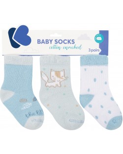 Бебешки термо чорапи Kikka Boo - 0-6 месеца, 3 броя, Little Fox 
