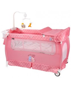 Бебешка кошара на 2 нива Lorelli - Sleep' N Dream, розова