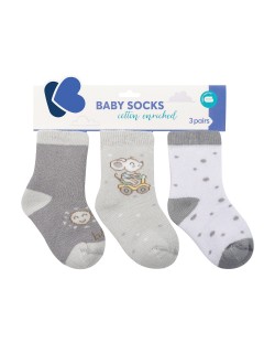 Бебешки чорапи Kikka Boo Joyful Mice - Памучни, 0-6 месеца