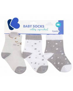 Бебешки чорапи с 3D уши Kikka Boo - Joyful Mice, 0-6 месеца, 3 чифта