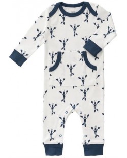 Бебешка цяла пижама Fresk - Lobster, синя, 0+ месеца