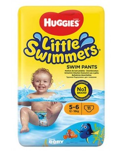 Бебешки бански пелени Little Swimmers - Размер 5, 12-18 kg, 11 броя