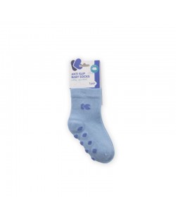 Бебешки чорапи против подхлъзване Kikka Boo - Памучни, 6-12 месеца, сини