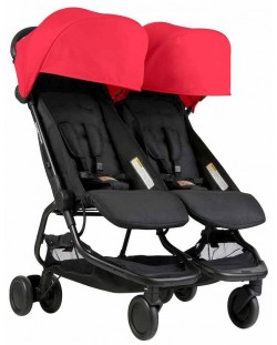  Бебешка количка за близнаци Phil & Teds - Mountain Buggy Nano Duo V1, червена