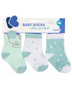 Бебешки чорапи с 3D уши Kikka Boo - Elephant Time, 0-6 месеца, 3 чифта 