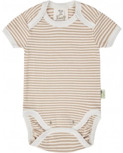 Бебешко боди с къс ръкав Bio Baby - Органичен памук, 62 cm, 3-4 месеца, на райе