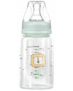 Бебешко стъклено шише KikkaBoo Savanna - 120 ml, мента
