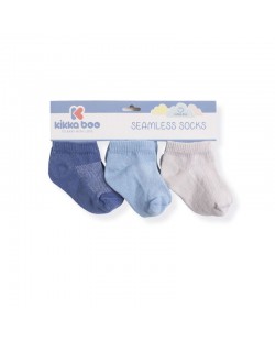 Бебешки къси чорапи Kikka Boo Solid - Памучни, 2-3 години, тъмно сини
