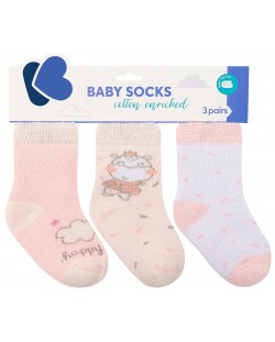 Бебешки термо чорапи Kikka Boo - 6-12 месеца, 3 броя, Hippo Dreams