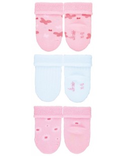 Бебешки хавлиени чорапи за момиче Sterntaler - 15/16 размер, 4-6 месеца, 3 чифта