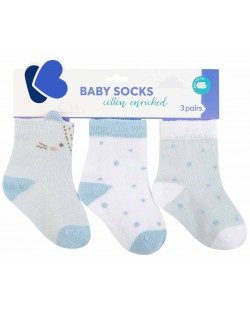 Бебешки чорапи с 3D уши Kikka Boo - Little Fox, 6-12 месеца, 3 чифта