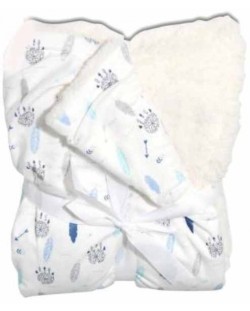 Бебешко одеяло Cangaroo - Shaggy, 75 х 105 cm, синьо