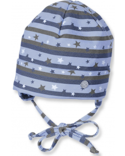 Бебешка шапка Sterntaler - На звездички, 39 cm, 3-4 месеца, синьо-сива 