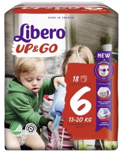 Бебешки пелени гащи Libero - Up&Go 6, 18 броя 