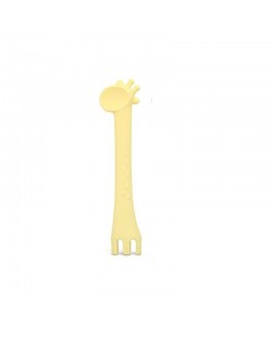 Kikkaboo Лъжица силиконова Giraffe Жълта