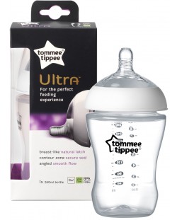 Бебешко шише Tommee Tippee Ultra - 260 ml, с биберон 1 капка