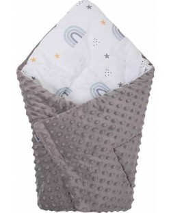 Бебешко одеяло 2 в 1 Bubaba - Сиво, 65 х 65 cm 
