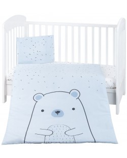 Бебешки спален комплект от 3 части KikkaBoo - Bear with me, Blue