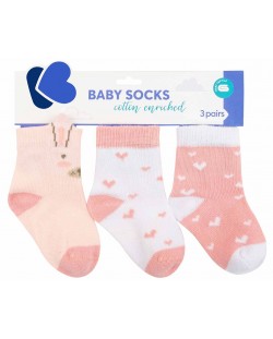Бебешки чорапи с 3D уши Kikka Boo - Rabbits in Love, 1-2 години, 3 чифта