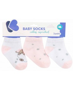 Бебешки летни чорапи Kikka Boo - Dream Big, 0-6 месеца, 3 броя, Pink