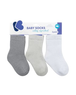 Бебешки чорапи Kikka Boo - Памучни, 6-12 месеца, сиви