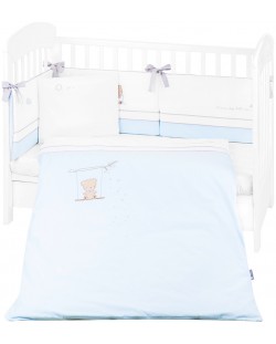 Бебешки спален комплект KikkaBoo Dream Big - 6 части, син, 70 x 140 cm