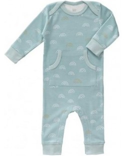 Бебешка цяла пижама Fresk - Rainbow, синя, 3-6 месеца