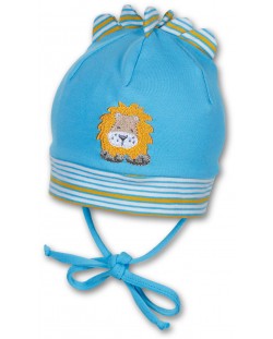 Бебешка шапка с UV 50+ защита Sterntaler - На лъвче, 35 cm, 1-2 месеца, синя