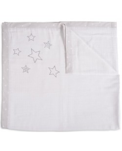 Бебешко одеяло Cangaroo - Stars, сиво, 100 х 120 cm 