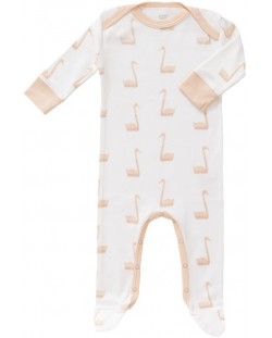 Бебешка цяла пижама Fresk - Swan, розова, 3-6 месеца