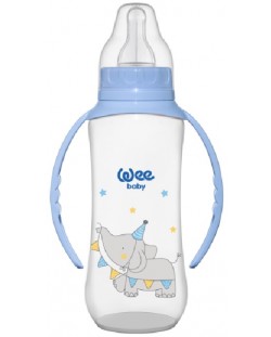 Бебешко шише с дръжки Wee Baby Classic, PP, 270 ml, синьо