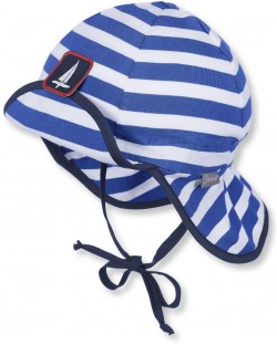Бебешка лятна шапка с UV 50+ защита Sterntaler - 43 cm, 5-6 месеца, синьо-бяла
