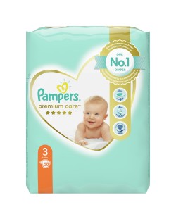 Бебешки пелени Pampers - Premium Care 3, 20 броя 