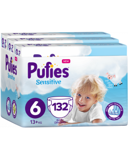 Бебешки пелени Pufies Sensitive 6, 132 броя