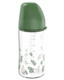 Бебешко шише за момче NIP Green - Cherry, Flow S, 240 ml