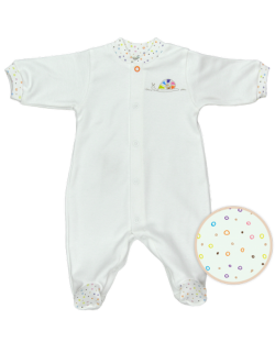 Бебешко гащеризонче с дълги ръкави For Babies - Цветно охлювче, лимитирано, 50 cm