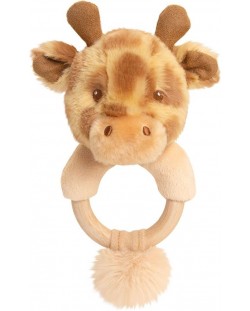 Бебешка дрънкалка Keel Toys Keeleco - Жираф, ринг, 14 cm