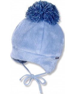 Бебешка зимна шапка с пискюл Sterntaler - 41 cm, 4-5 месеца, светлосиня