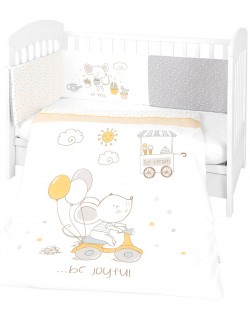 Бебешки спален комплект от 2 части Kikka Boo - Joyful Mice, 70/140