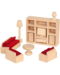 Комплект мини мебели от дърво Beluga - Дневна
