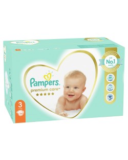 Бебешки пелени Pampers - Premium Care 3, 120 броя 