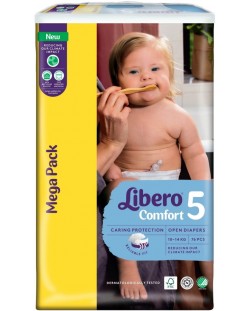 Бебешки пелени Libero Comfort - Mega, размер 5, 10-14 kg, 76 броя