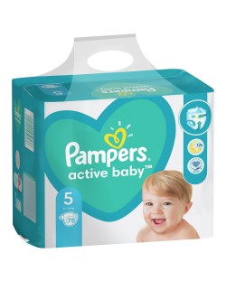 Бебешки пелени Pampers - Active Baby 5, 78 броя 