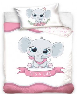 Бебешки спален комплект от 2 части Sonne Home - Little Elephant Pink