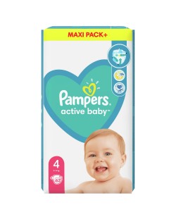 Бебешки пелени Pampers - Active Baby 4, 62 броя 